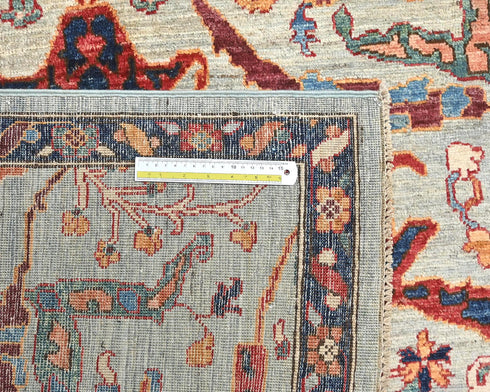 9x12 Gray Aryana Afghan Hand Knotted Veg Dye Wool Area Rug